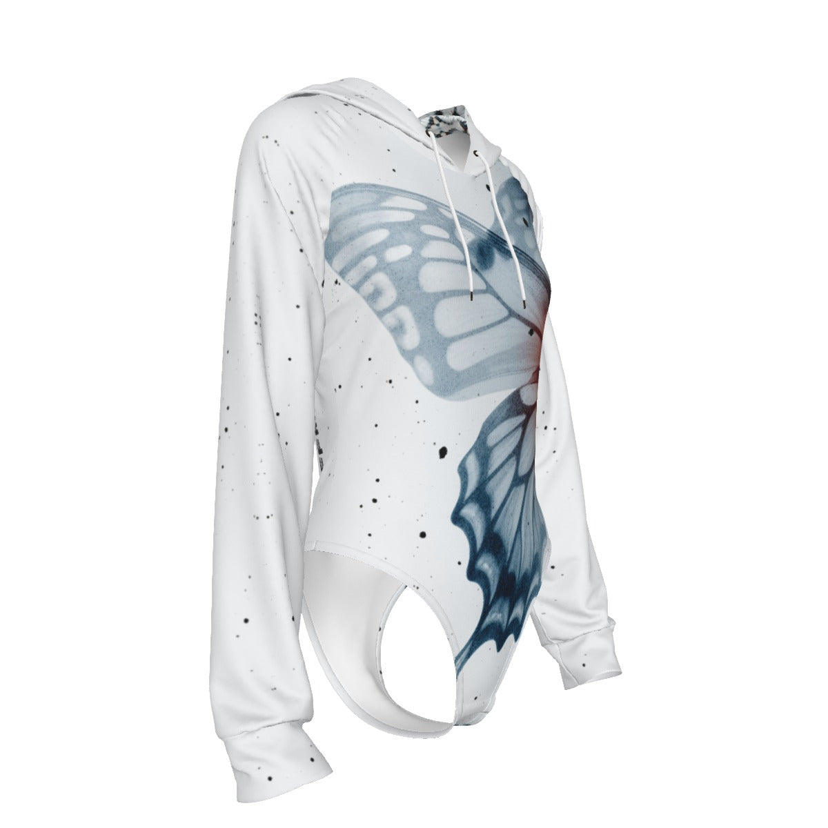 PINNED DOWN by Riffhaus - Women's Raglan Sleeve Hooded Bodysuit - Sofia Isella Riff