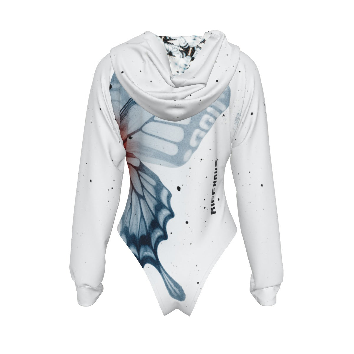 PINNED DOWN by Riffhaus - Women's Raglan Sleeve Hooded Bodysuit - Sofia Isella Riff