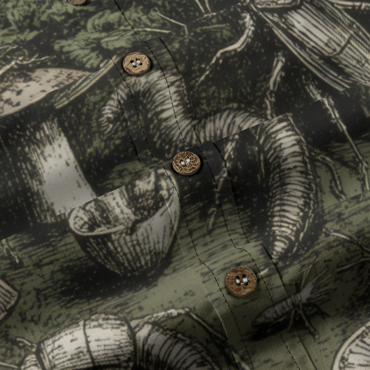 DEEP FOREST - Cotton Men's Casual Lapel Long Sleeve Shirt #GARDEN