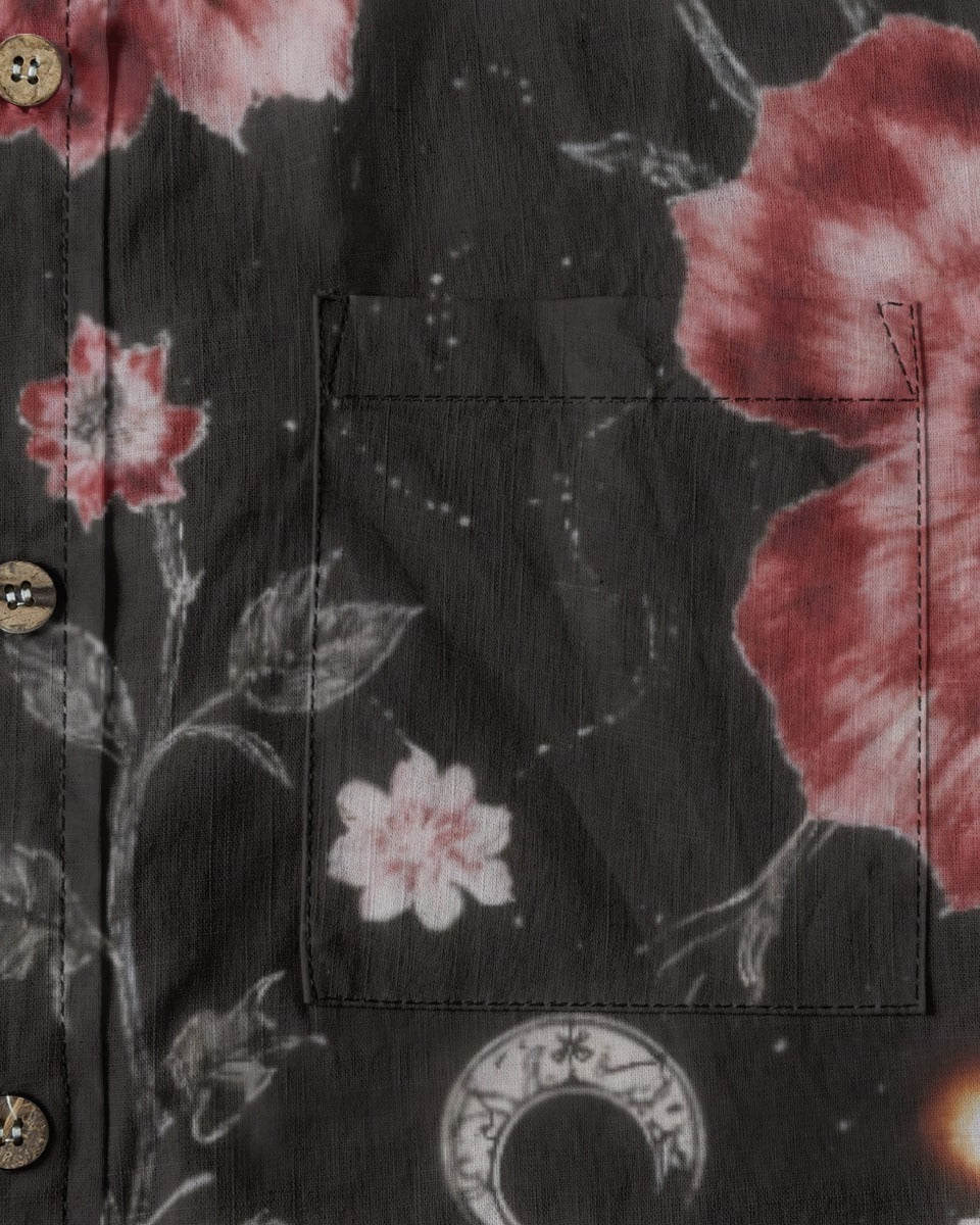 THISTLE by Riffhaus - Men's Casual Lapel Long Sleeve Cotton Shirt - Florence + The Machine Riff