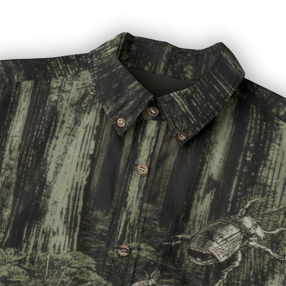 DEEP FOREST - Cotton Men's Casual Lapel Long Sleeve Shirt #GARDEN