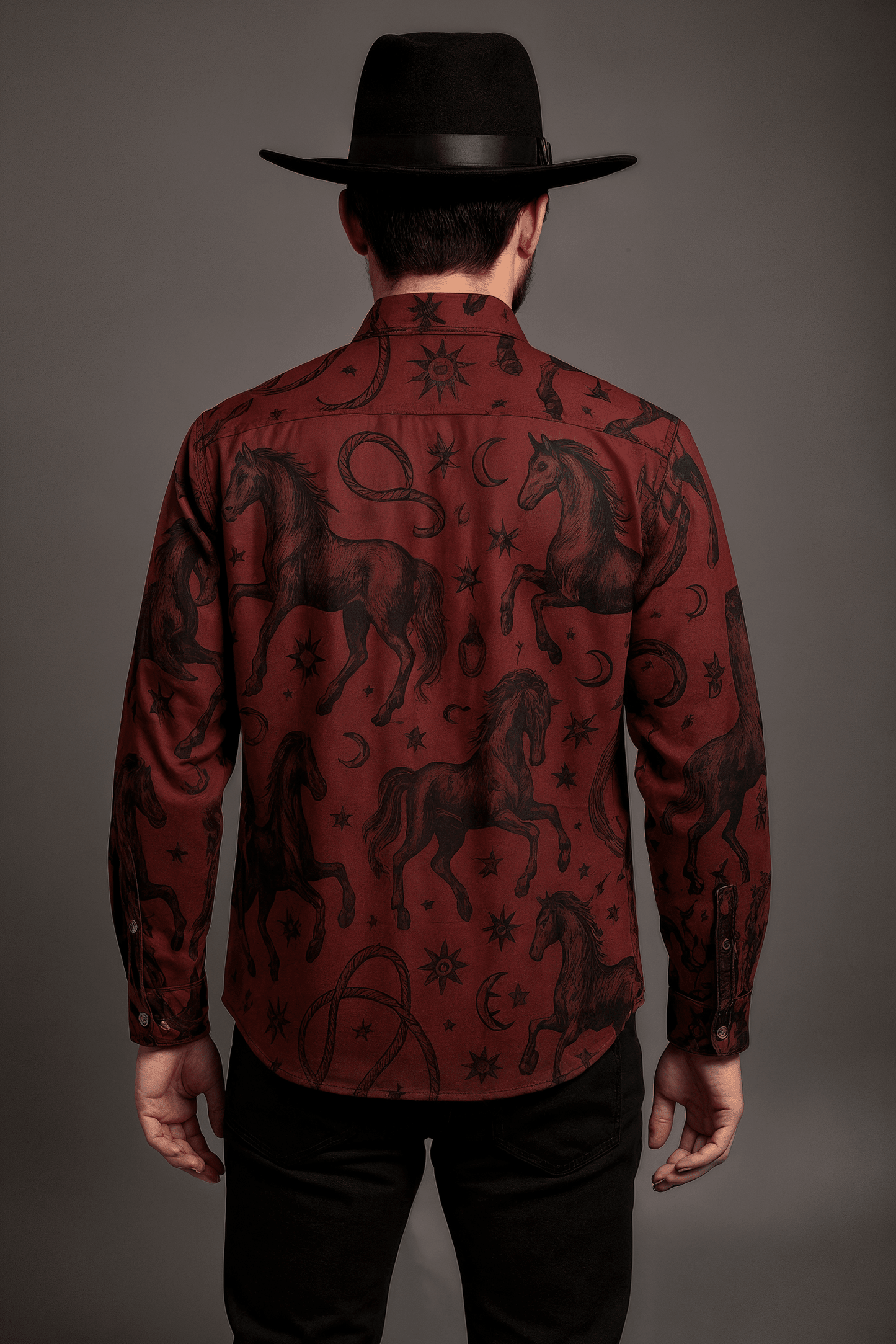 POSSESSED STALLION by Riffhaus – Men's Long Sleeve Cotton Shirt - Florence + The Machine Riff