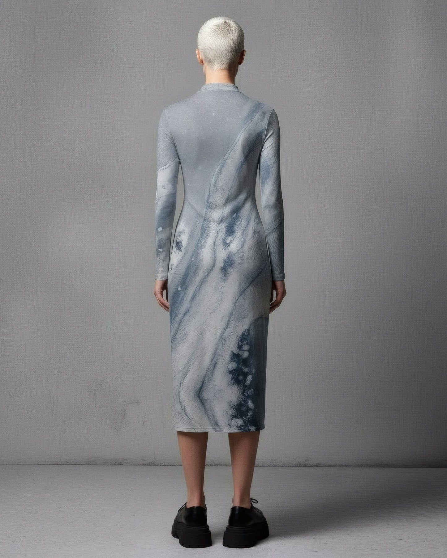 SOULSEARCHER by Riffhaus - Mock Turtleneck Dress - Aurora Frozen Riff