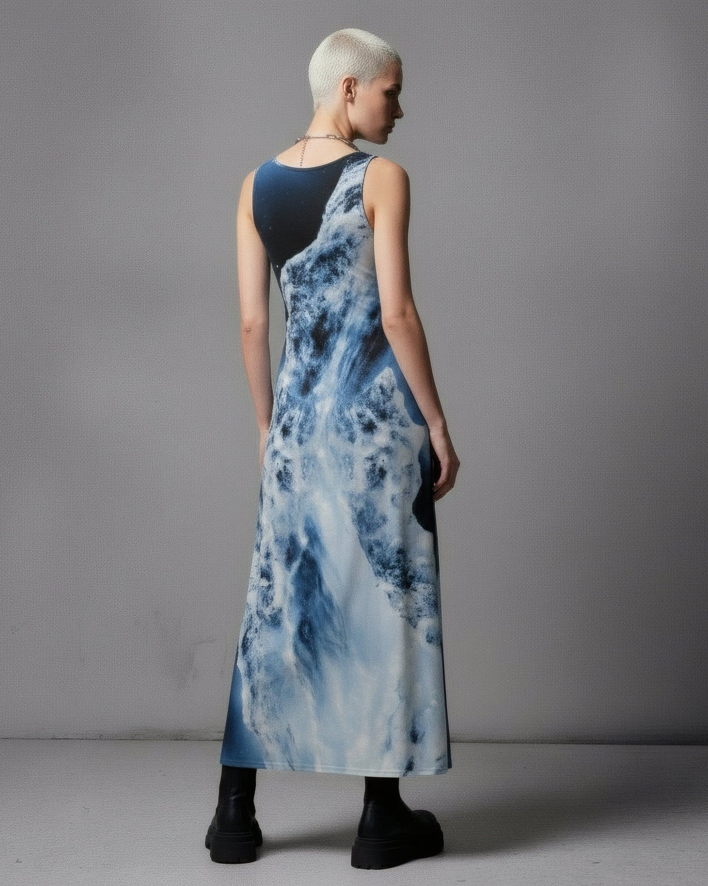 HOPE by Riffhaus - Women's Vest Dress | Length To Ankle - Aurora Frozen Riff