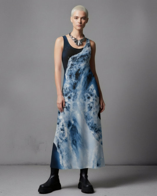 HOPE by Riffhaus - Women's Vest Dress | Length To Ankle - Aurora Frozen Riff