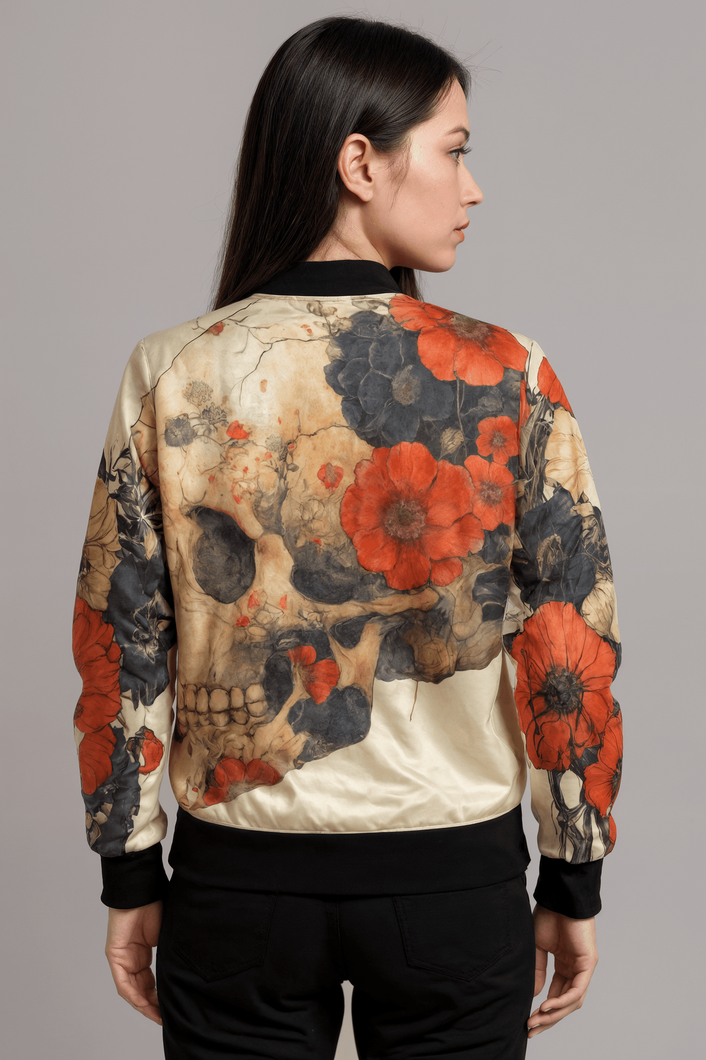 GRAPE HEARING by Riffhaus - Unisex Reversible Bomber - Silk/Cotton - Statement Print Japanese Breakfast Melancholy Riff