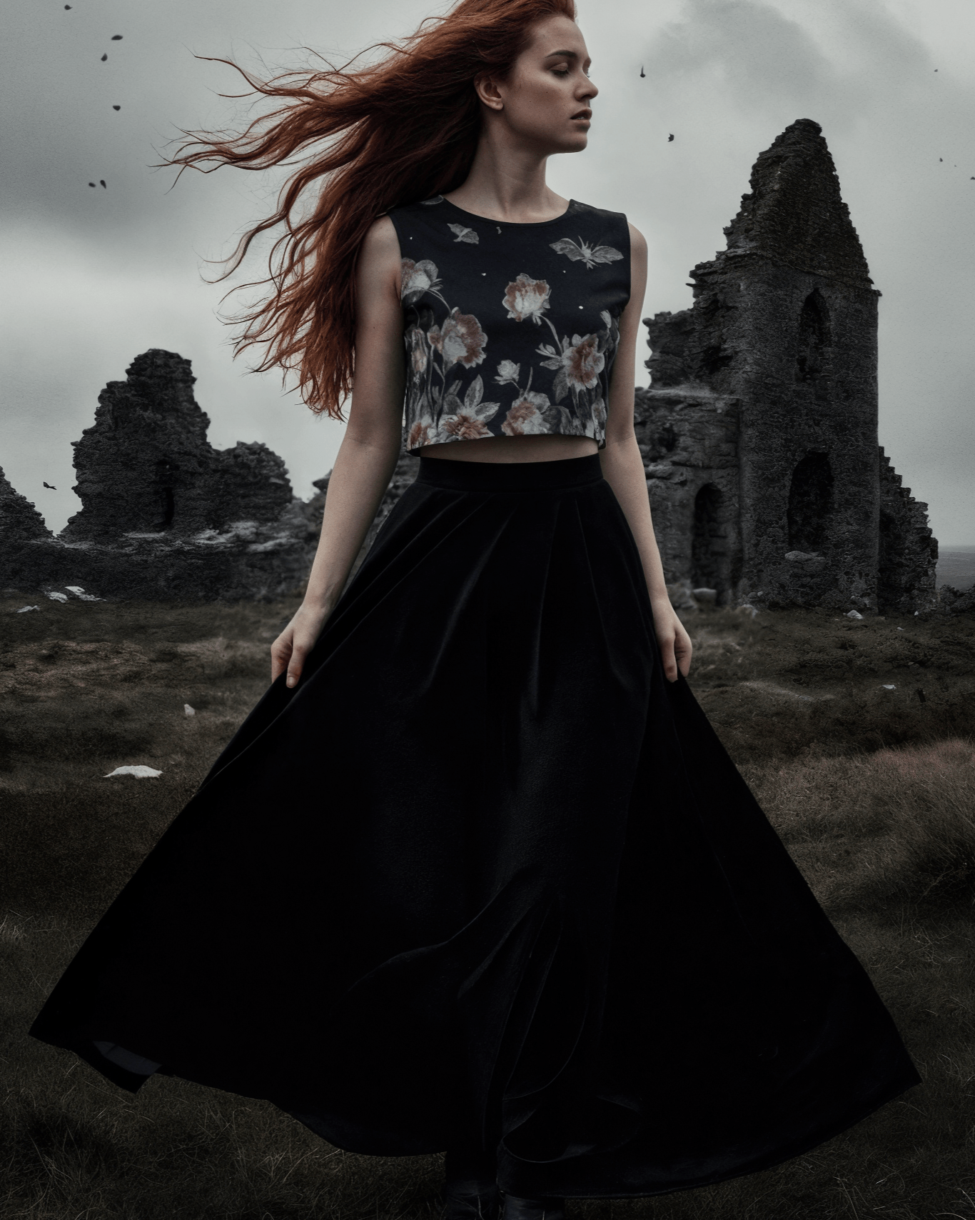 MOTHER BAT by Riffhaus - Women's Sleeveless Cropped Top - Florence + The Machine Riff