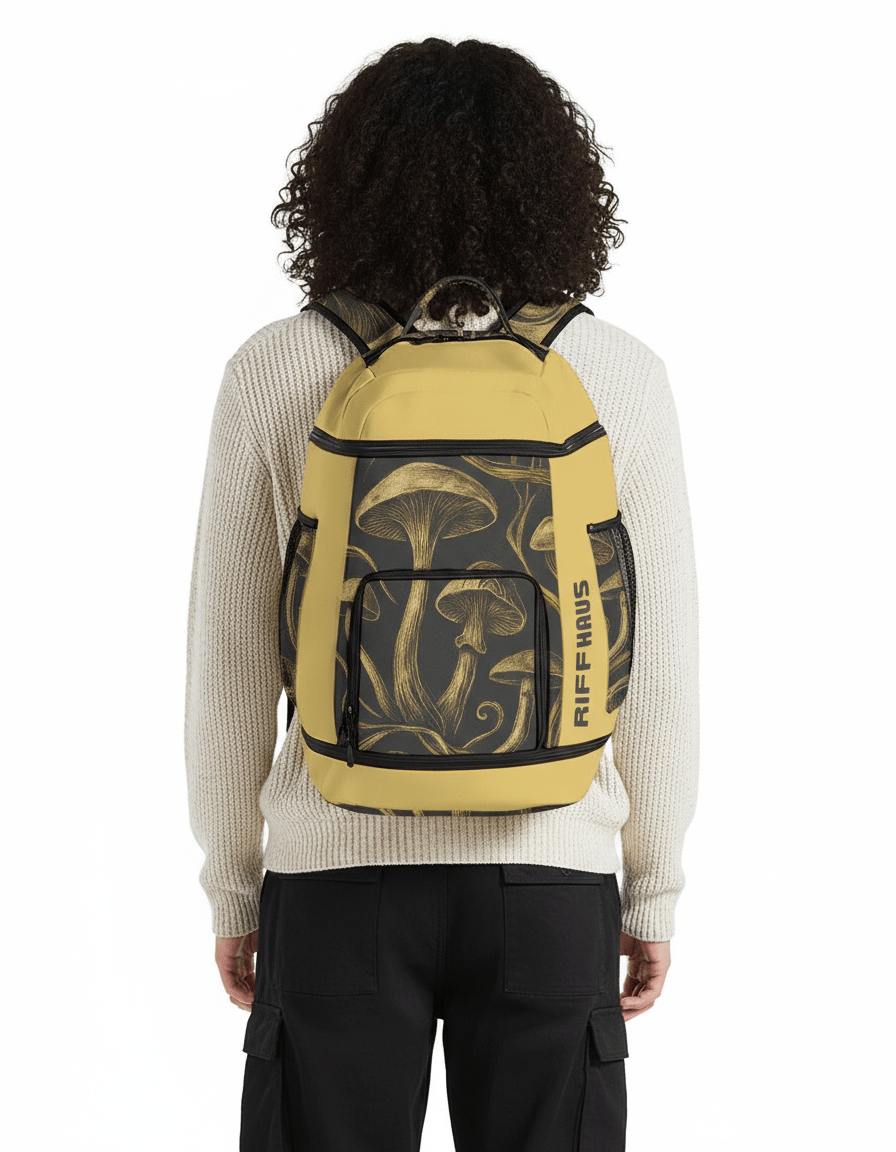 FORGING - Large Backpack with Mushroom Print - Sofia Isella Riff