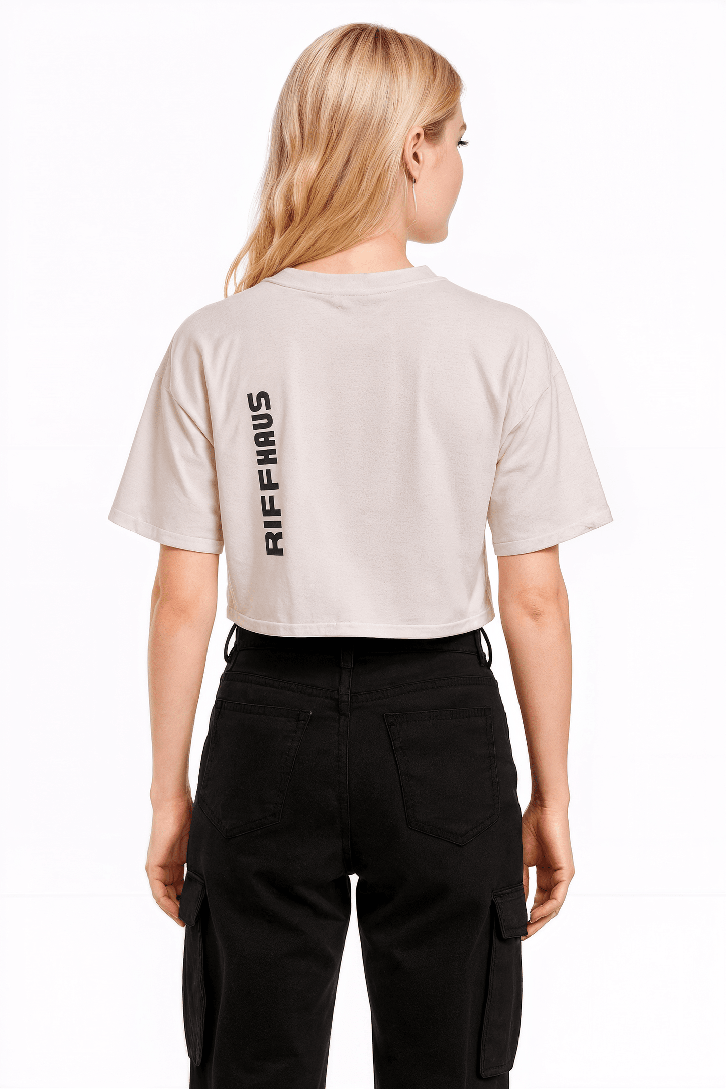 NOT MEN by Riffhaus - Women's Cropped Cotton T-shirt - Sofia Isella Riff