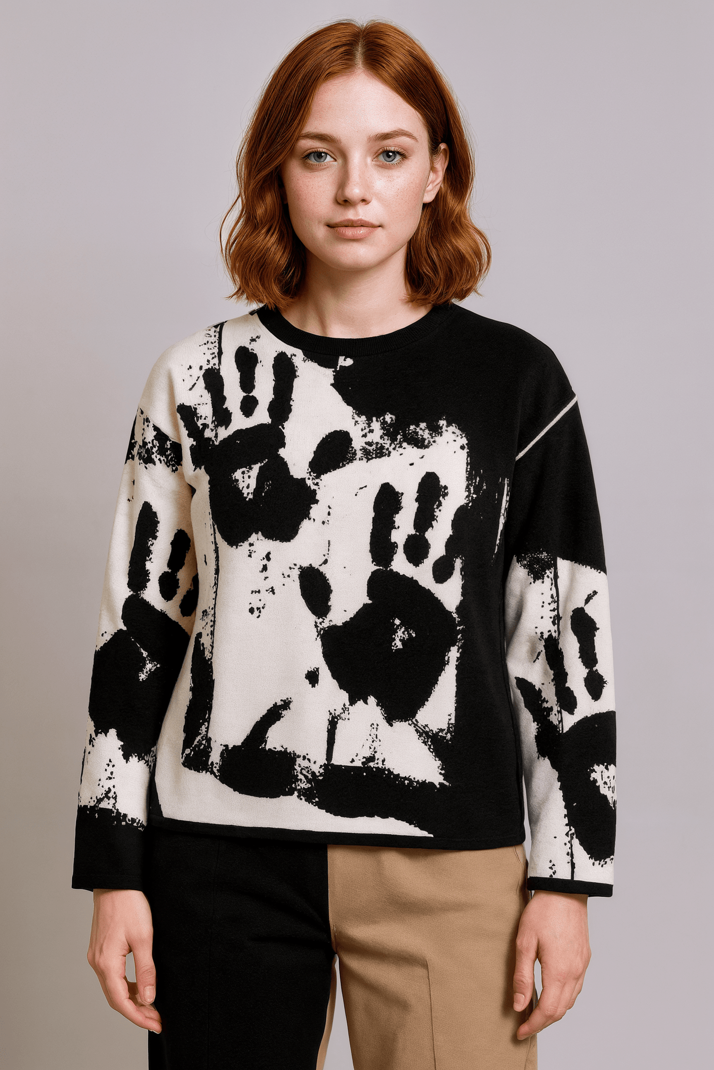 LET ME OUT by Riffhaus - Women’s straight bottom knitted sweater - Sofia Isella Riff