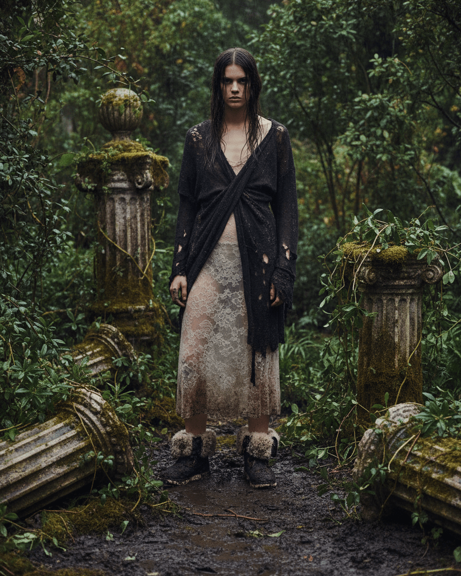 BUTTERFLY DISTORTION by Riffhaus - UNISEX Plush Boots #GARDEN