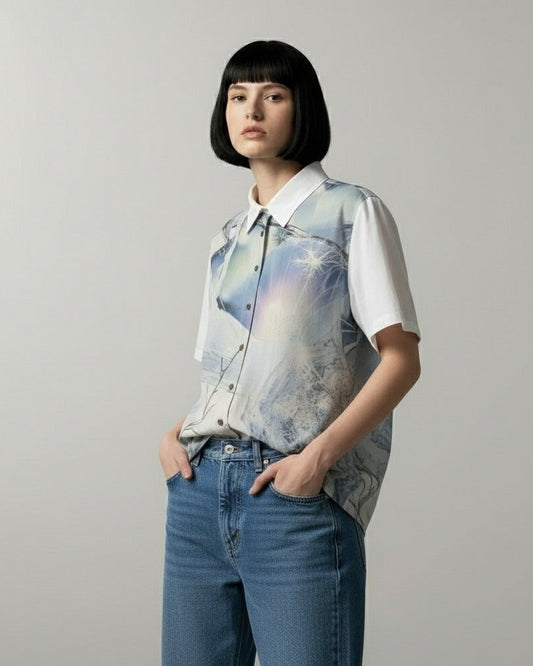 LIGHT by Riffhaus - Women's Shirt 100% Cotton - Frozen Aurora Riff