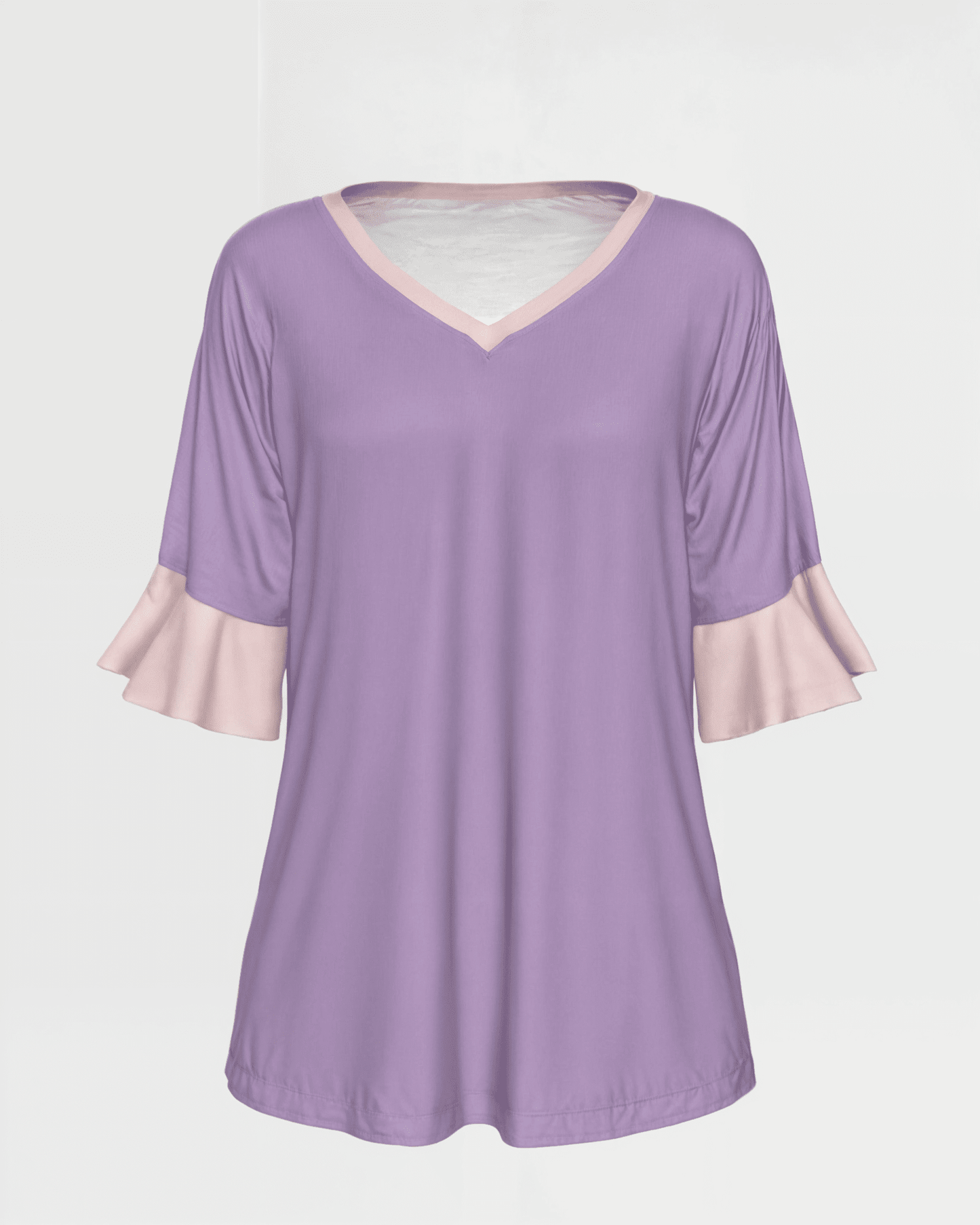 V-neck Women's T-shirt With Bell Sleeve - Carousel