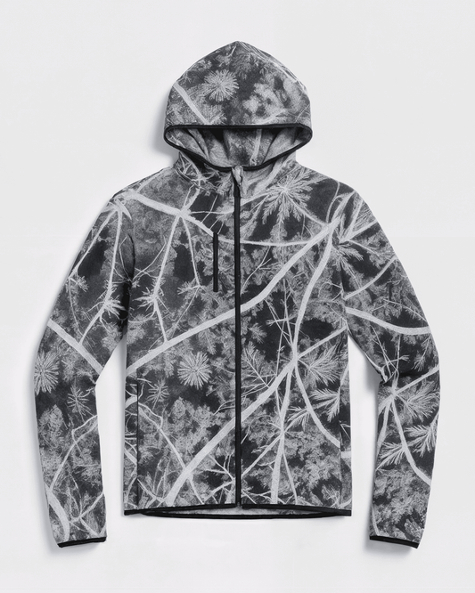 FROST BITE by Riffhaus - Unisex Hoodie with Thumb Hole Design - Aurora Frozen Riff