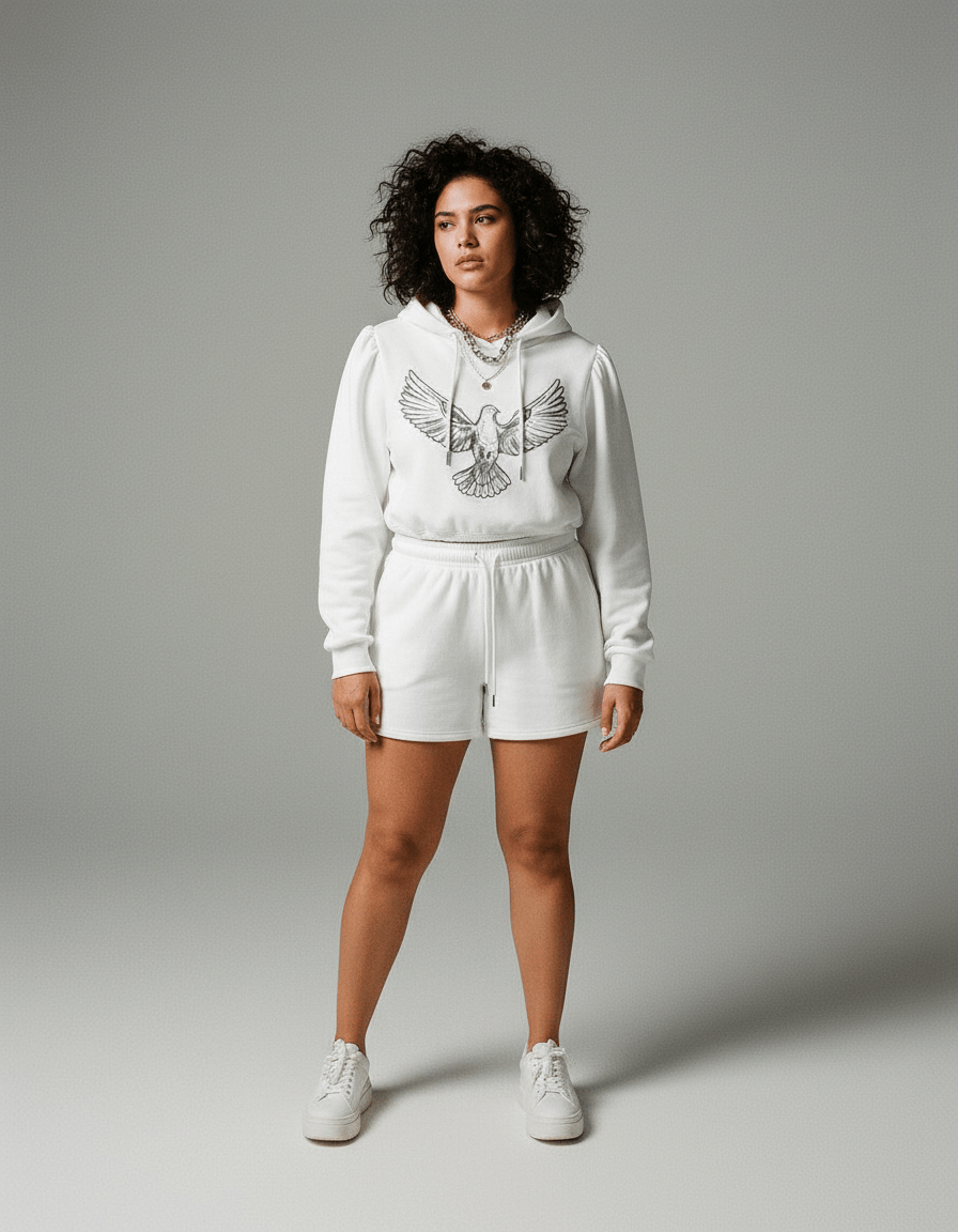 TAUBE by Riffhaus - Mirco Fleece Hoodie And Shorts Set - Riff on Rosalía's Berghain