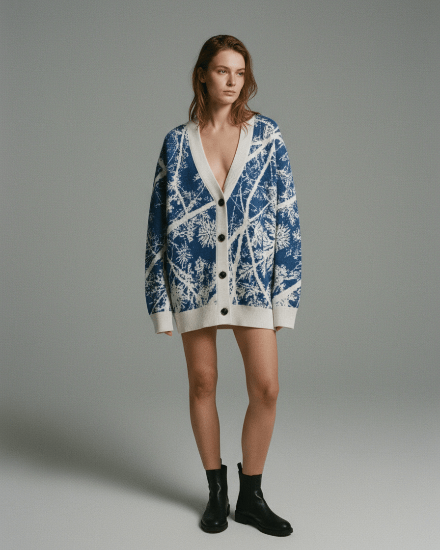 TRACES by Riffhaus - Knitted cardigan - Aurora Frozen Riff