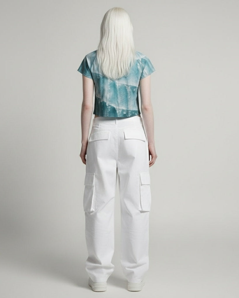 GLACIER by Riffhaus - Women's Raglan Cropped T-shirt - Frozen Aurora Riff