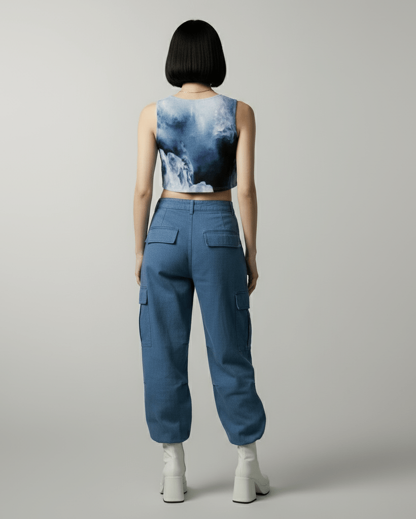 ICE TOWER by Riffhaus - Sleeveless Cropped Top - Aurora Frozen Riff