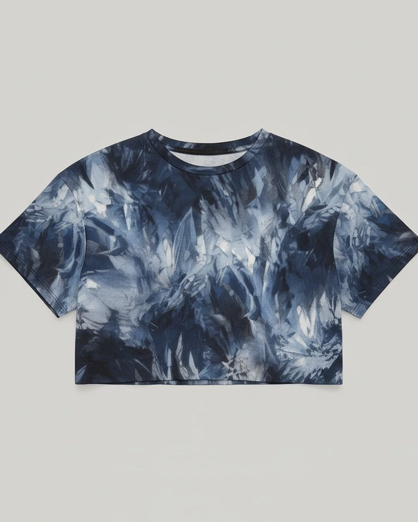 CRYSTAL by Riffhaus - Cropped T-shirt 100% Cotton - Aurora Frozen Riff