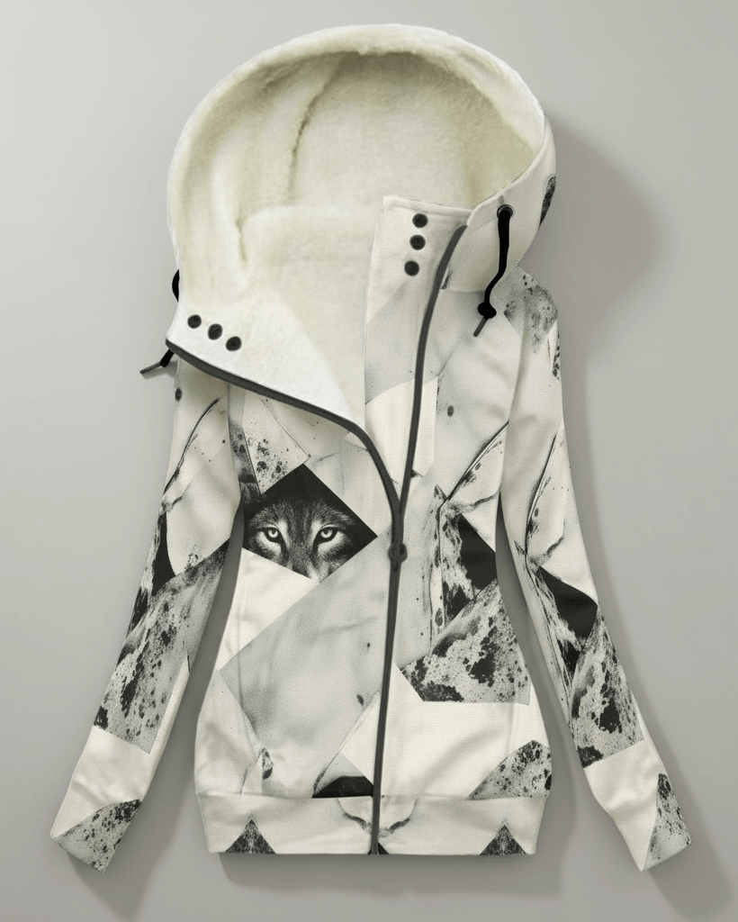 WOLVES by Riffhaus - Hoodie Jacket w/ Fleece Lining + Asymmetric Zipper  #FROZEN