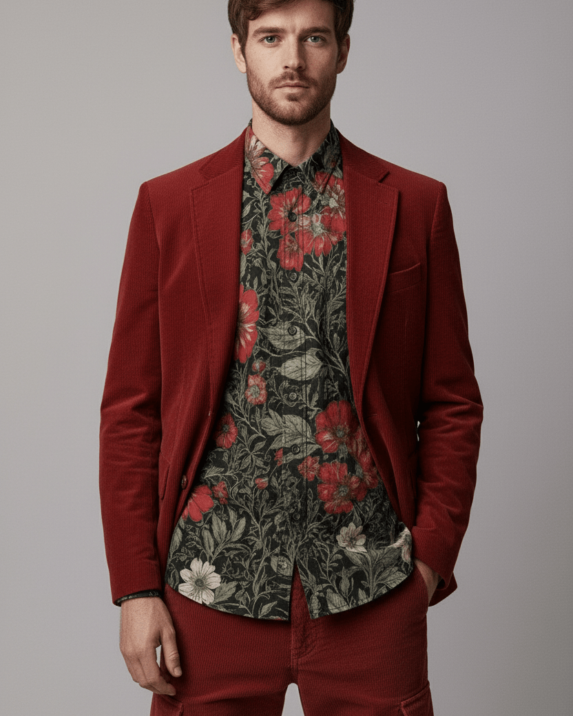 POSSESSION - Men's Casual Lapel Long Cotton Sleeve Shirt - Florence + The Machine Riff