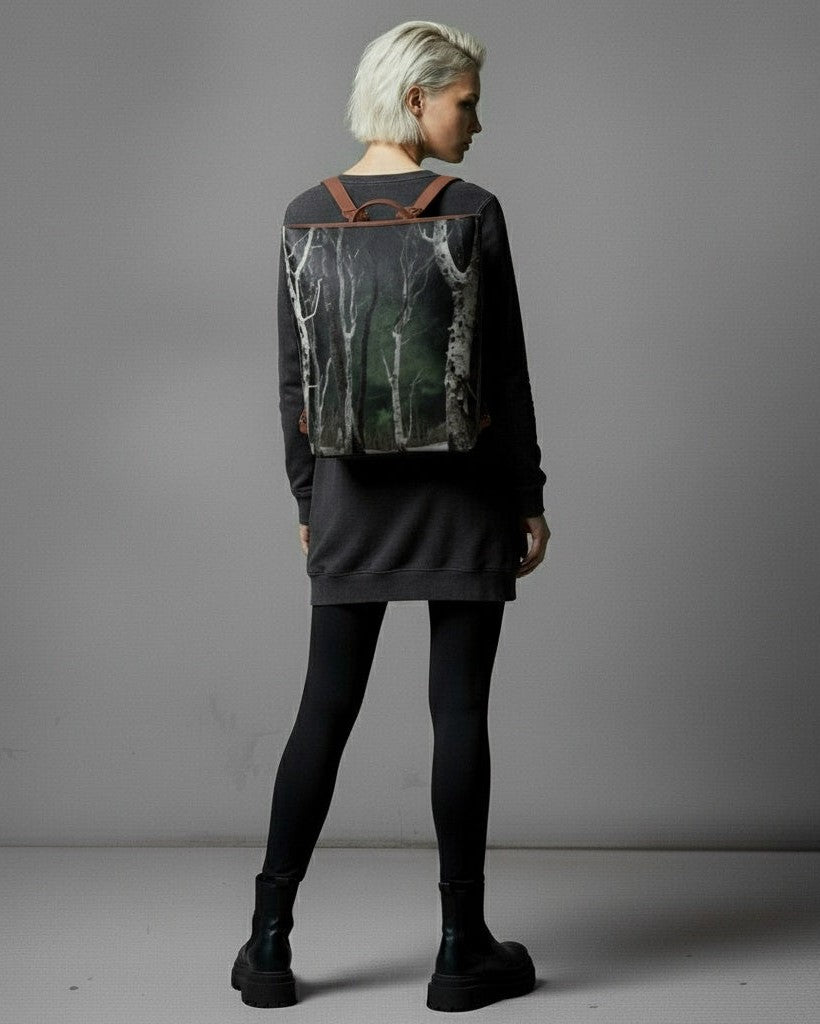 LAST TREES by Riffhaus - Vegan Leather Backpack - Aurora Frozen Riff