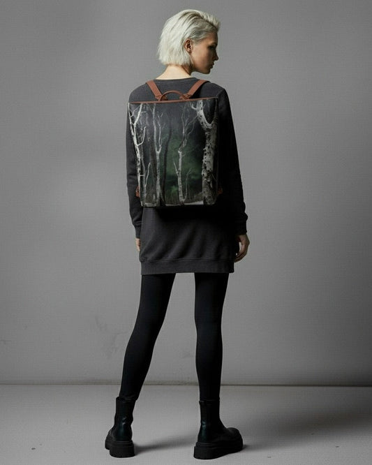 LAST TREES by Riffhaus - Vegan Leather Backpack - Aurora Frozen Riff