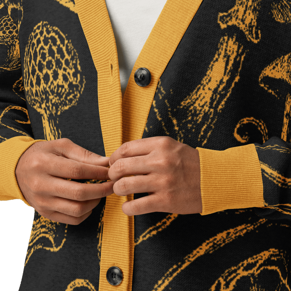 GOLDEN SHROOM by Riffhaus - Custom Knitted Cardigan - Sofia Isella Riff
