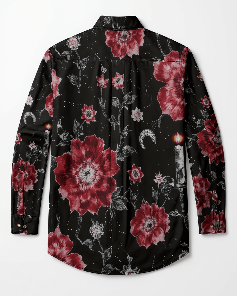 THISTLE by Riffhaus - Men's Casual Lapel Long Sleeve Cotton Shirt - Florence + The Machine Riff