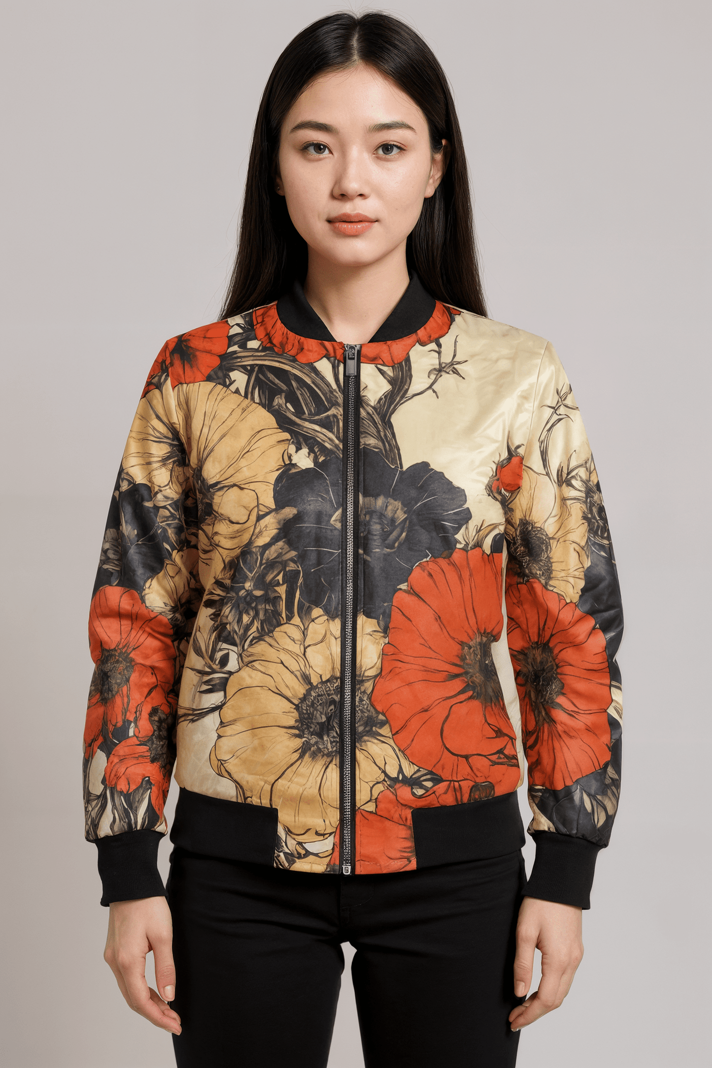 GRAPE HEARING by Riffhaus - Unisex Reversible Bomber - Silk/Cotton - Statement Print Japanese Breakfast Melancholy Riff