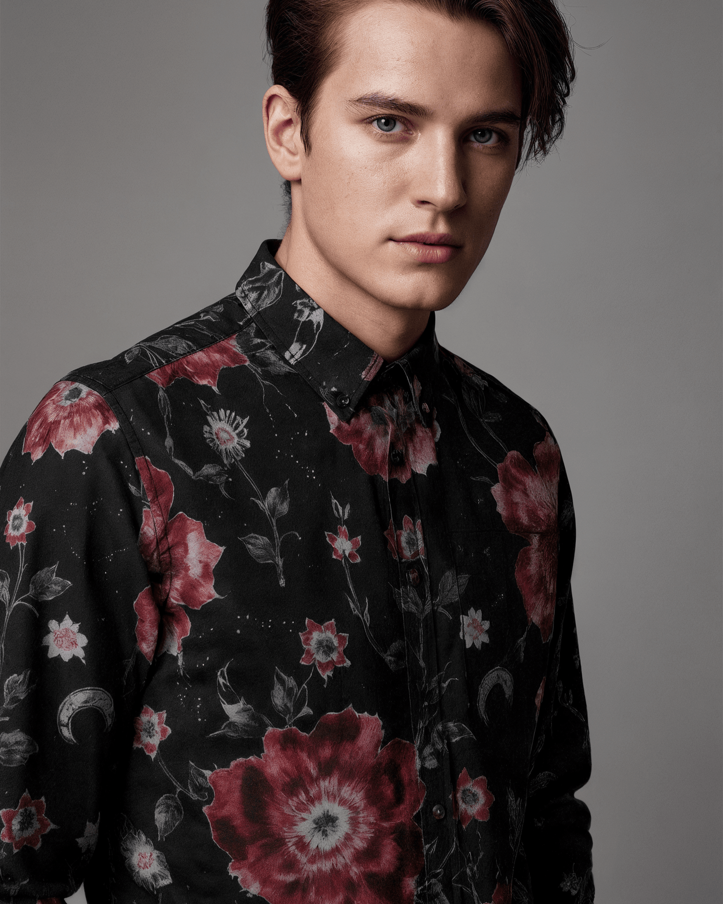 THISTLE by Riffhaus - Men's Casual Lapel Long Sleeve Cotton Shirt - Florence + The Machine Riff