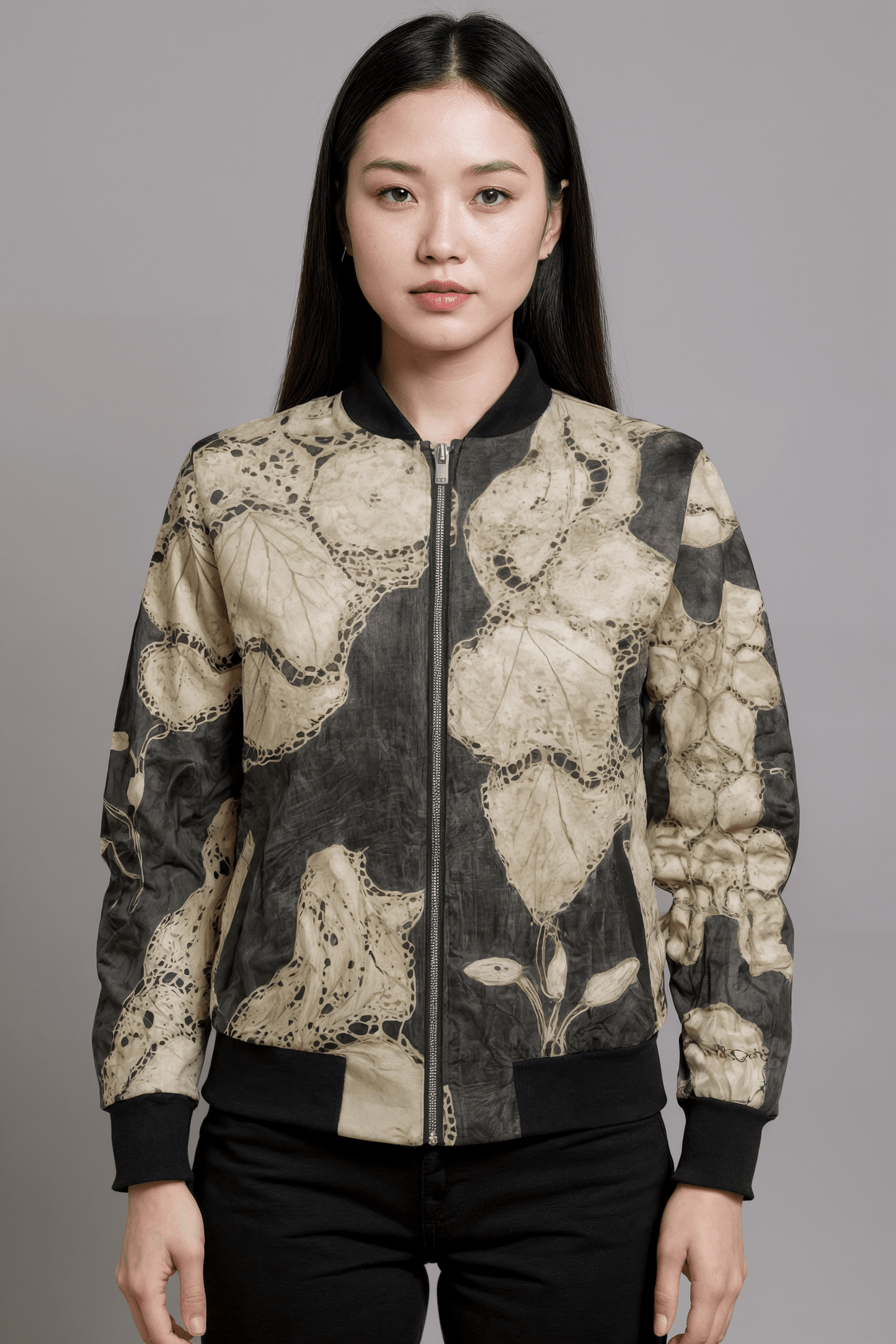 GRAPE HEARING by Riffhaus - Unisex Reversible Bomber - Silk/Cotton - Statement Print Japanese Breakfast Melancholy Riff