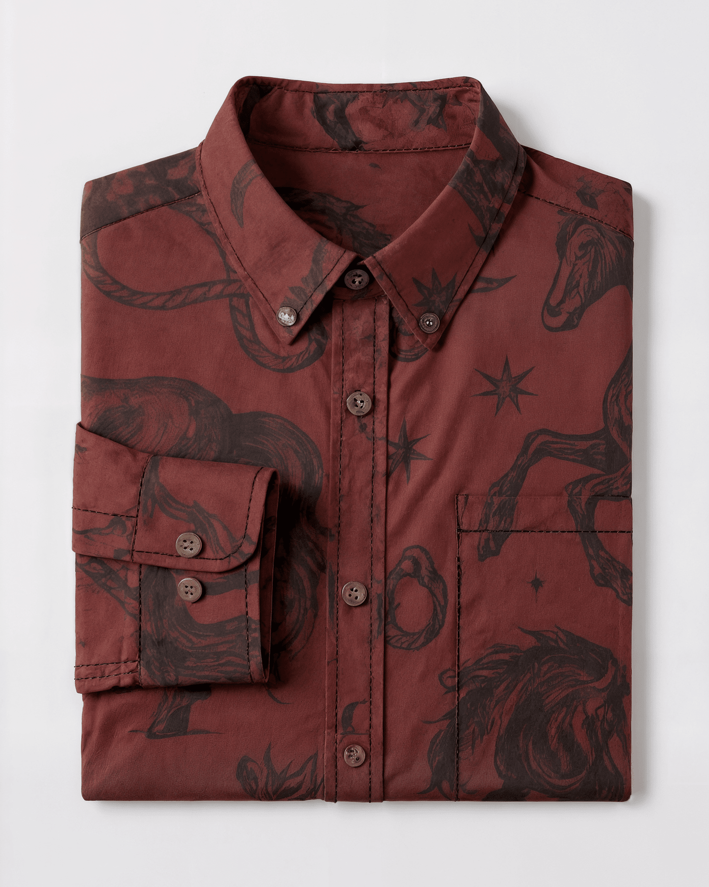 POSSESSED STALLION by Riffhaus – Men's Long Sleeve Cotton Shirt - Florence + The Machine Riff