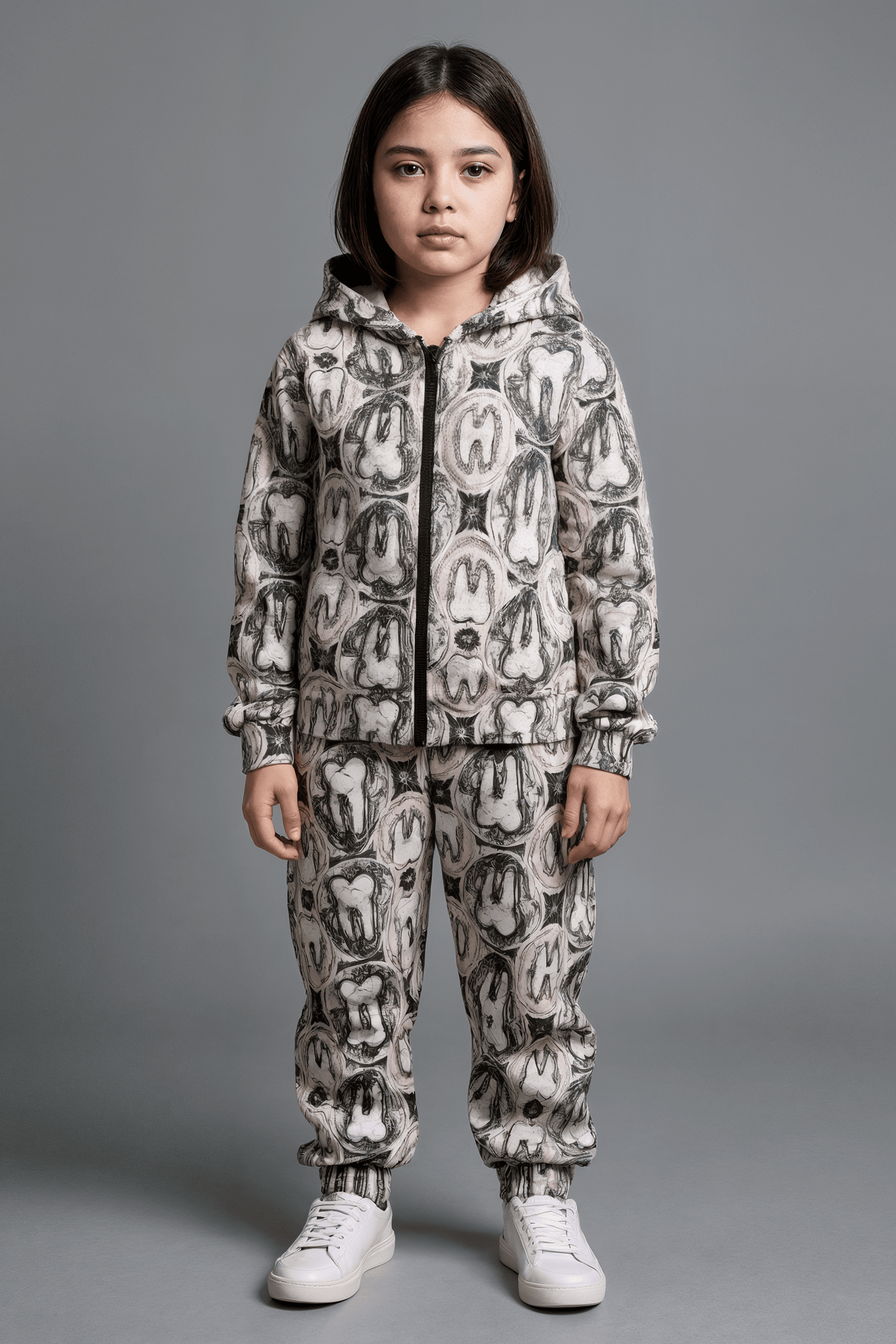 GUMDROP GRAVEYARD by Riffhaus - Kid's Zip Up Raglan Sleeve Hoodie - Sofia Isella Riff