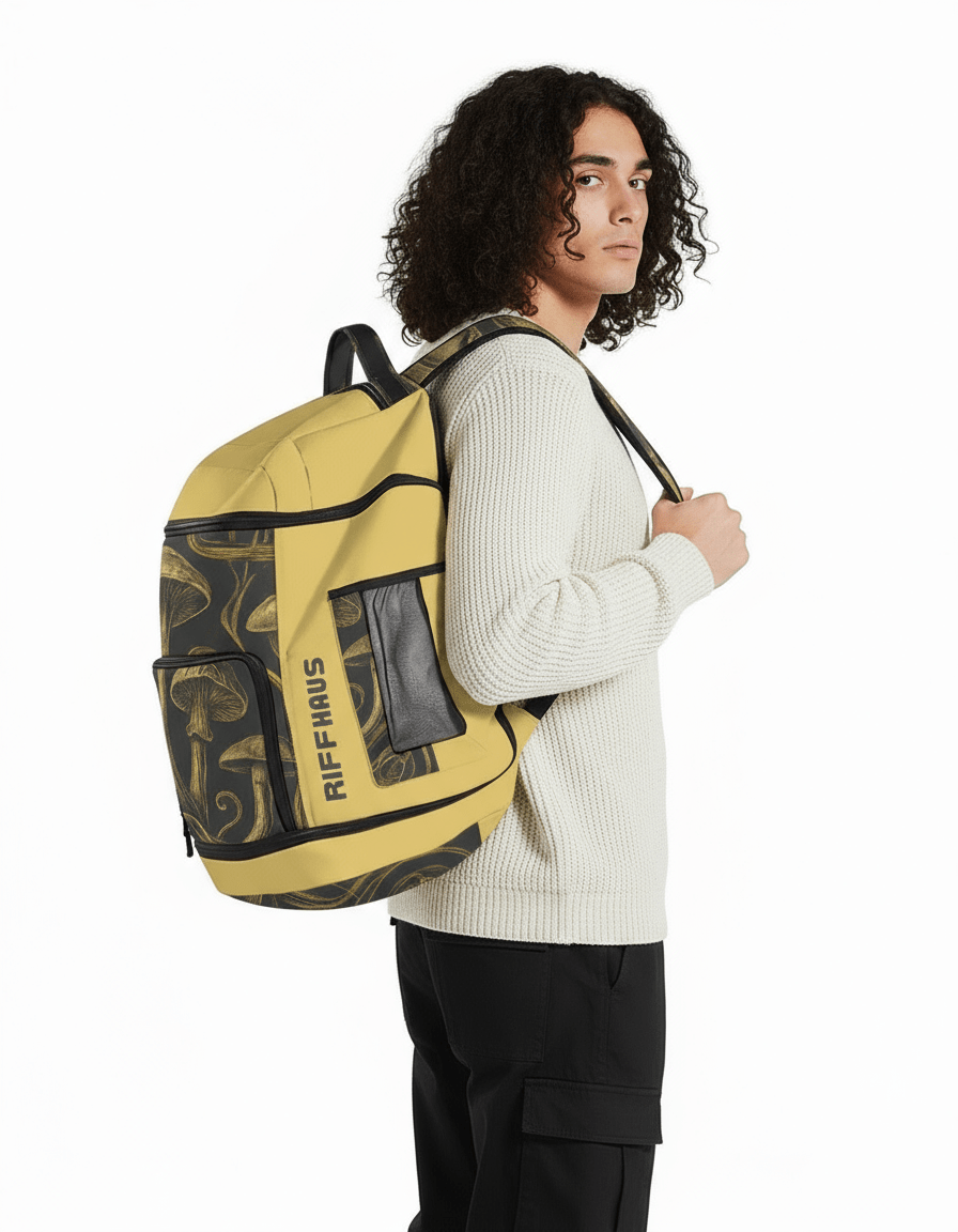 FORGING - Large Backpack with Mushroom Print - Sofia Isella Riff