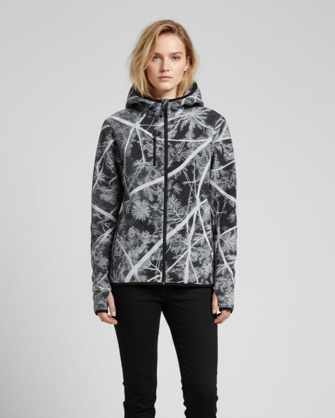 FROST BITE by Riffhaus - Unisex Hoodie with Thumb Hole Design - Aurora Frozen Riff