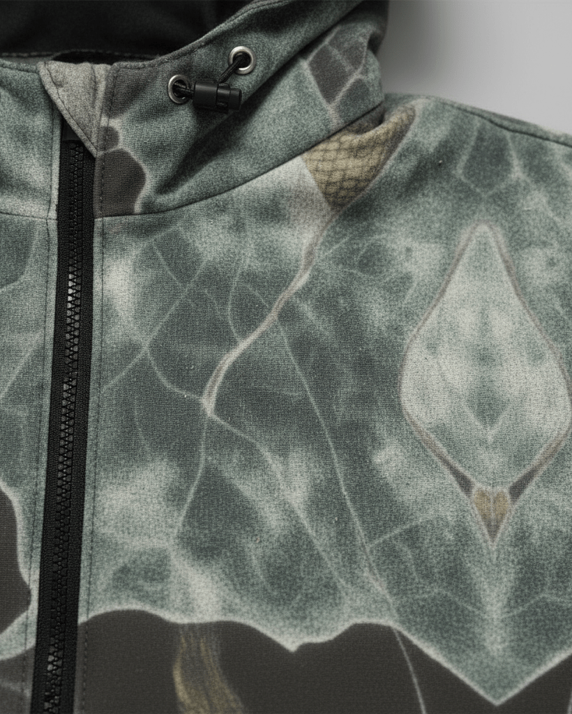 LAST FISH by Riffhaus - Urban Minimalist Cotton Twill Jacket - Aurora Frozen Riff