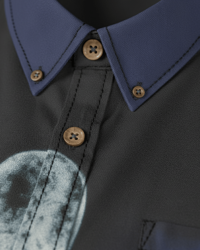 TEARS by Riffhaus - Casual Lapel Long Sleeve Shirt 100% Cotton - Aurora Frozen Riff