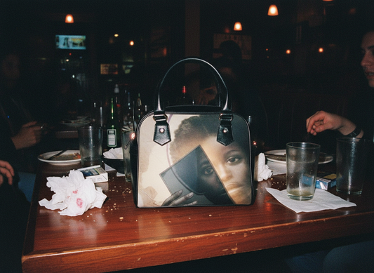 Fashion editorial hero image with angelic wings and patterned jacquard garment, January muse at Riffhaus Rachel Chinouriri