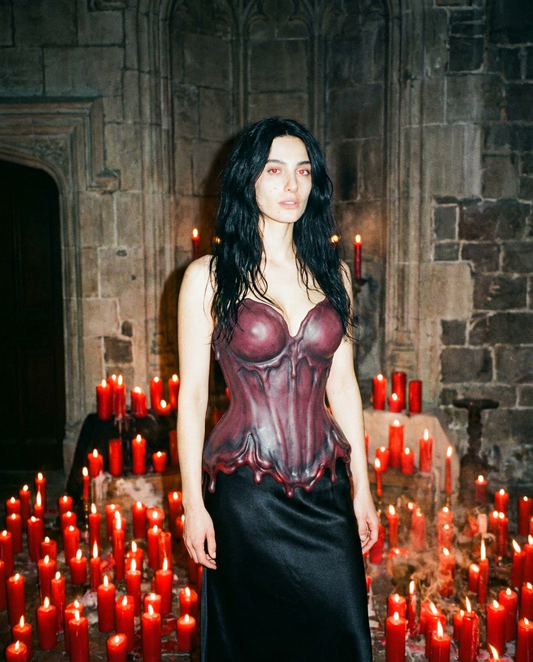 woman in 3d printed corset