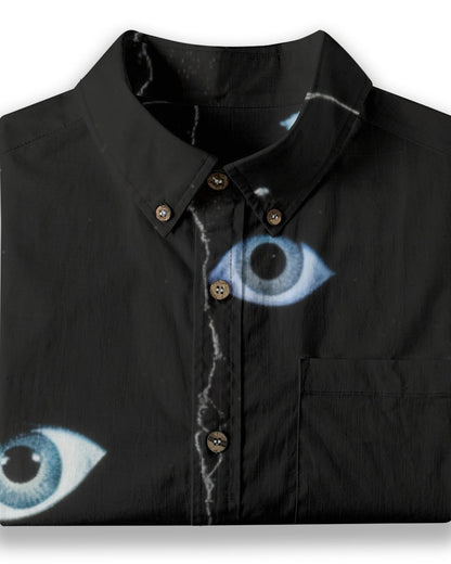 EYES OPEN by Riffhaus - Unisex Breathable Cotton Shirt - Aurora Frozen Riff