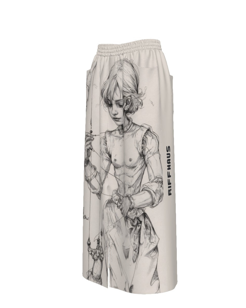 MOTHER MARIONETTE by Riffhaus - Women's Front Mid-slit Skirt - Sofia Isella Riff