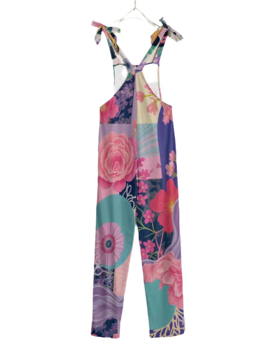 Riff Haus Women's Jumpsuit with Tropical Print for Summer Ease and Style