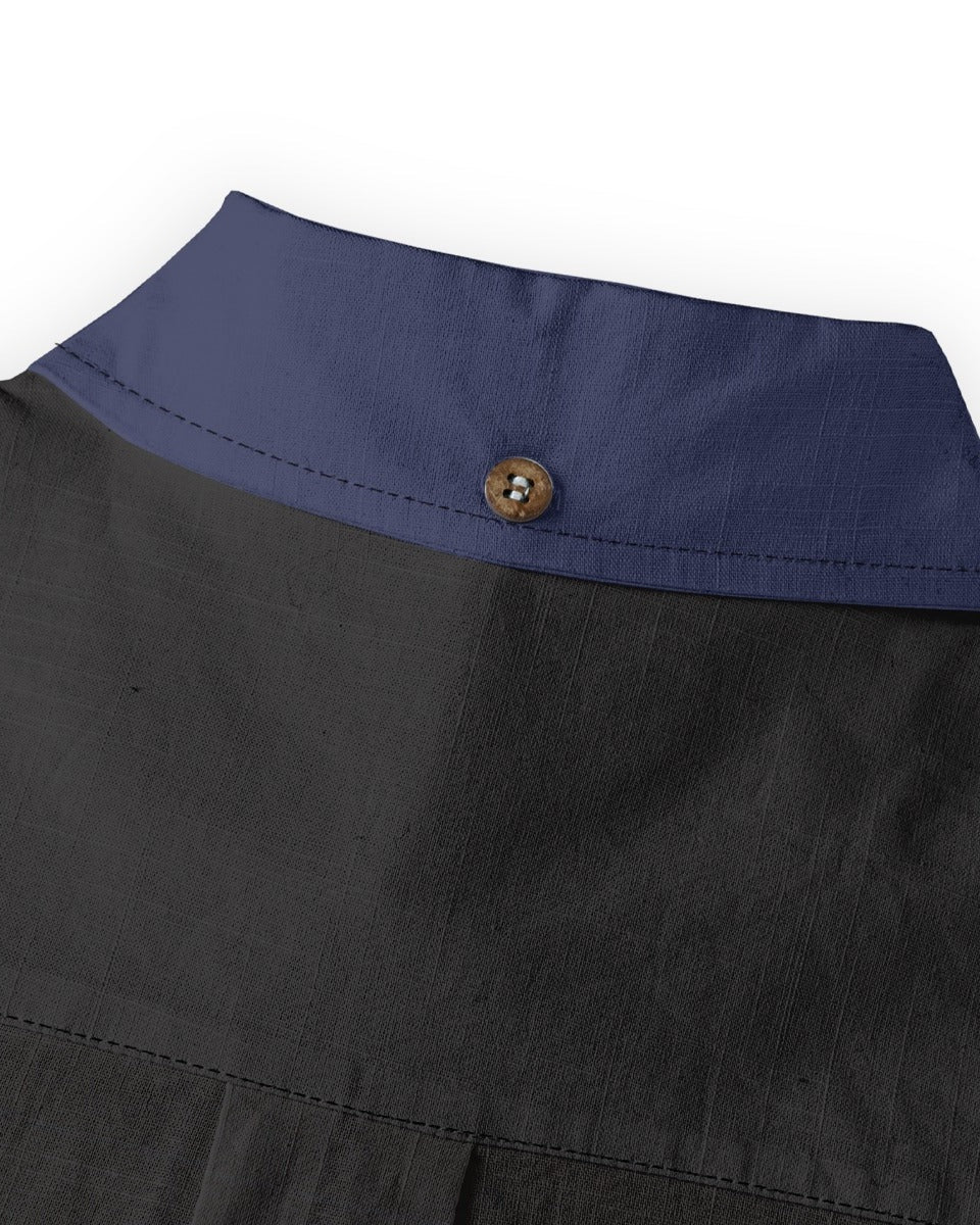 TEARS by Riffhaus - Casual Lapel Long Sleeve Shirt 100% Cotton - Aurora Frozen Riff