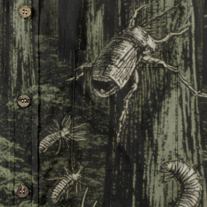 DEEP FOREST - Cotton Men's Casual Lapel Long Sleeve Shirt #GARDEN