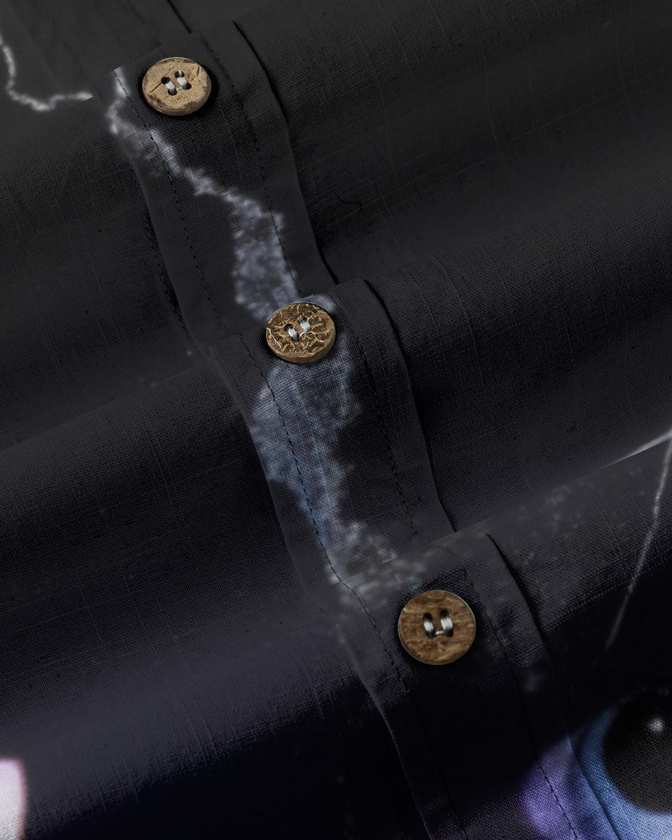 EYES OPEN by Riffhaus - Unisex Breathable Cotton Shirt - Aurora Frozen Riff