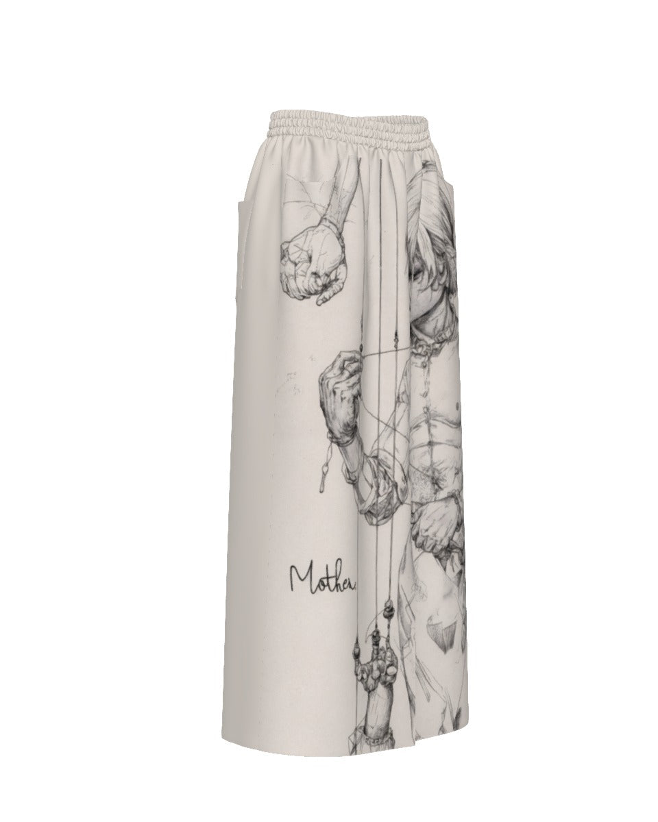 MOTHER MARIONETTE by Riffhaus - Women's Front Mid-slit Skirt - Sofia Isella Riff