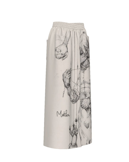 MOTHER MARIONETTE by Riffhaus - Women's Front Mid-slit Skirt - Sofia Isella Riff