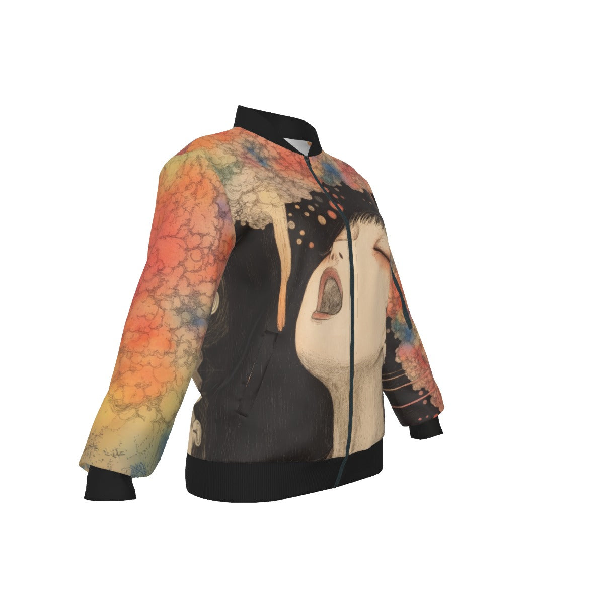 Riff Haus Women's Fashion Jacket with Decorative Zipper Sleeves | Polyester Fabric