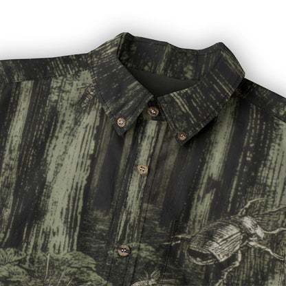 DEEP FOREST - Cotton Men's Casual Lapel Long Sleeve Shirt #GARDEN